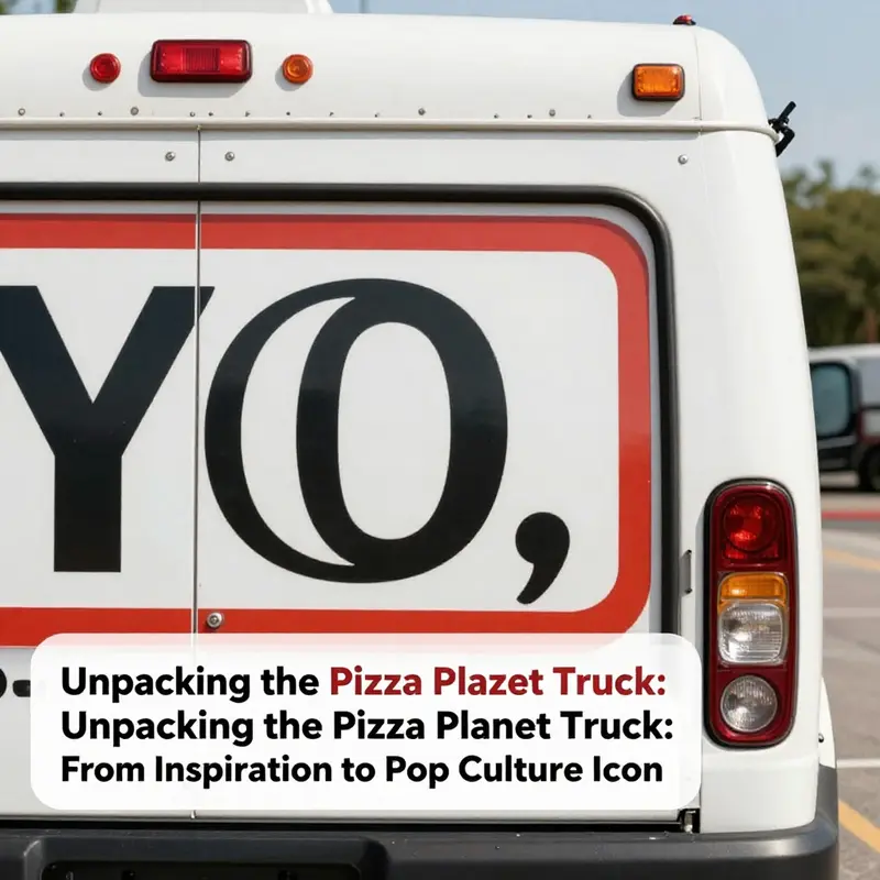 The Pizza Planet truck compared to its real-life inspiration, the Toyota Hilux.