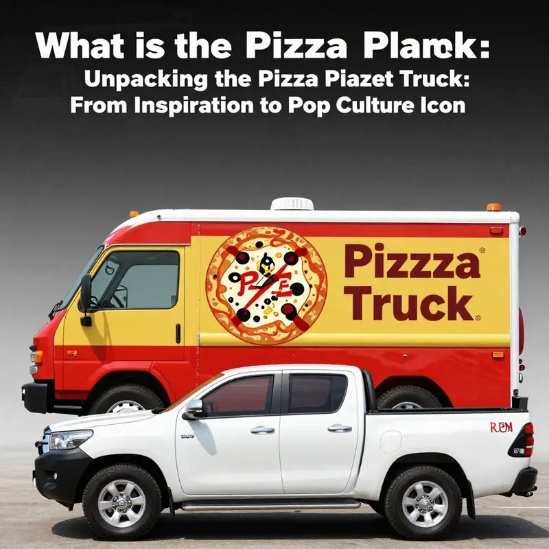 The Pizza Planet truck compared to its real-life inspiration, the Toyota Hilux.