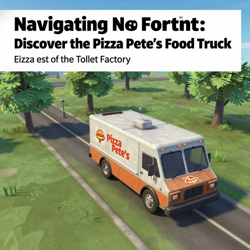 Map detailing Pizza Pete’s Food Truck location in Fortnite.