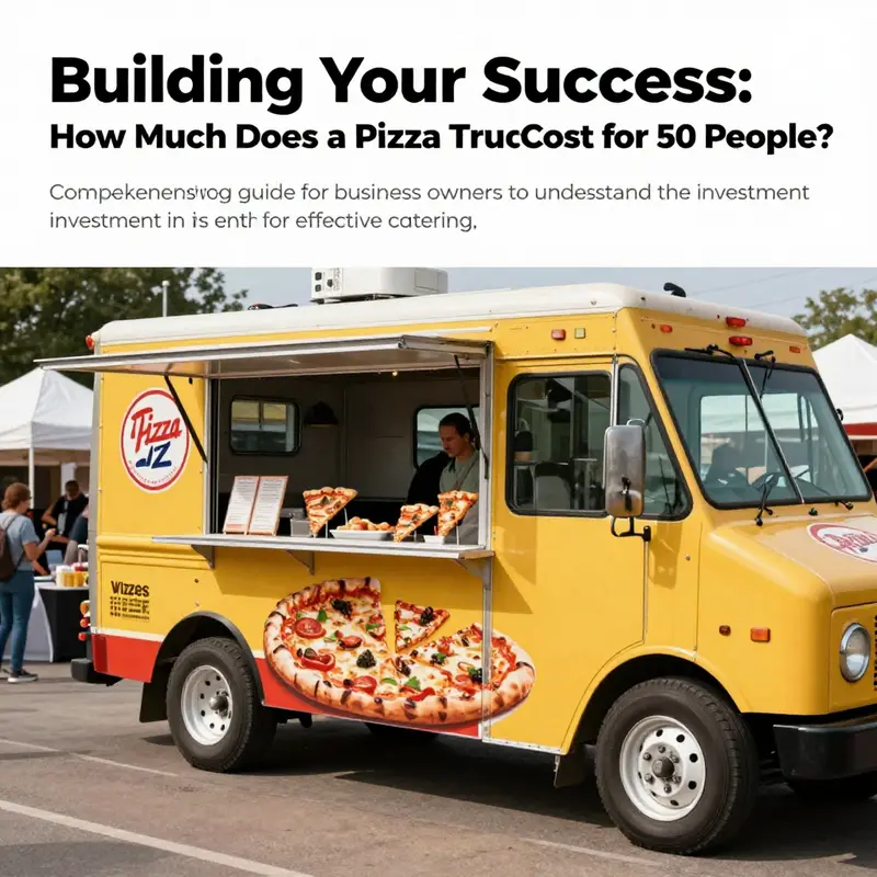 A pizza truck serving freshly made slices to a group of happy customers at an outdoor event.