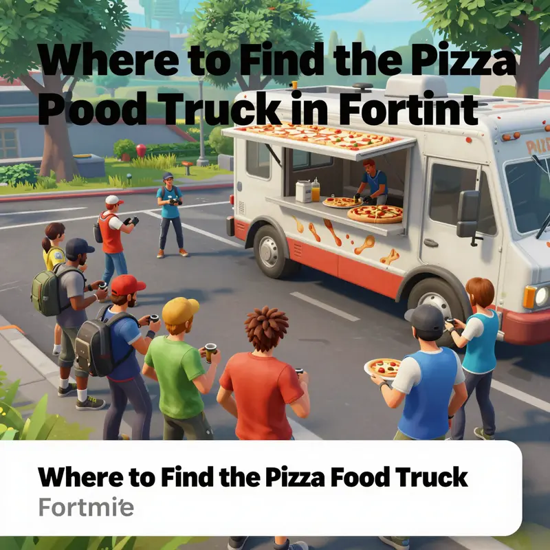 Map showcasing the strategic location of Pizza Pete’s Food Truck in Fortnite.