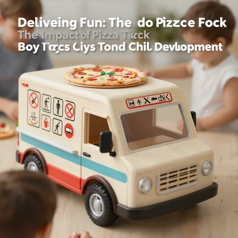 Children’s learning and development through play with pizza truck boy toys.