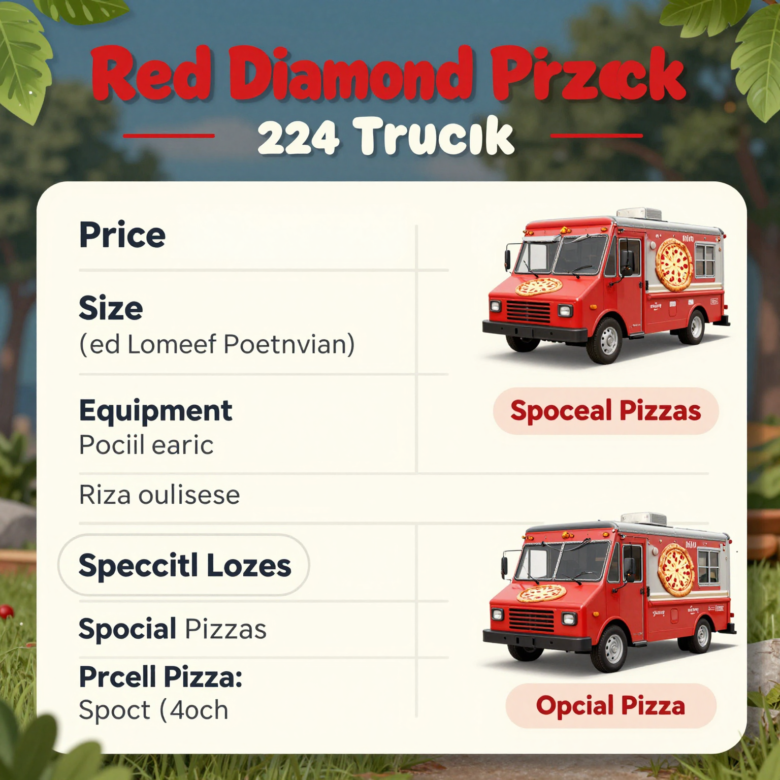 Comparison Table of Pizza Truck Features