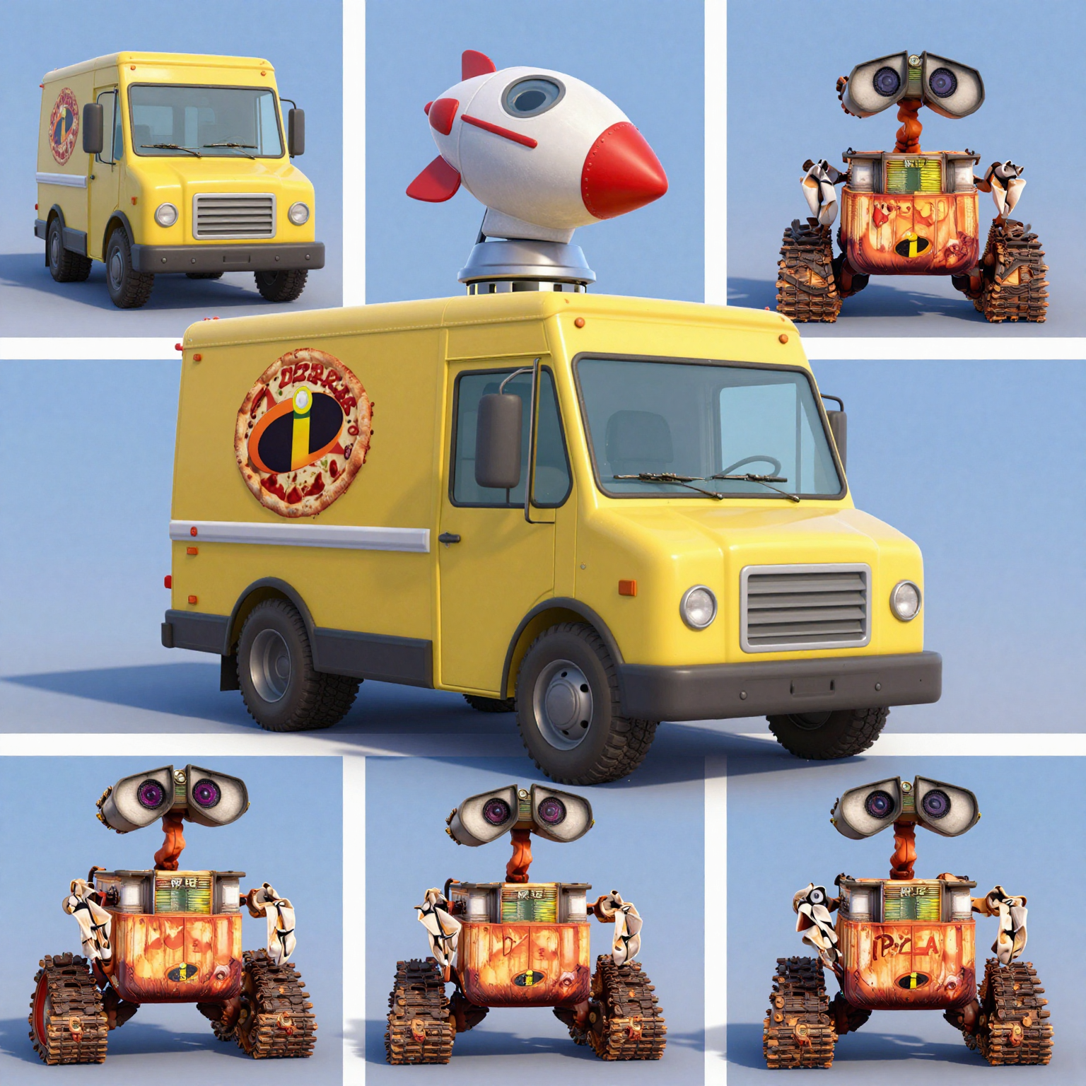 Pizza Planet Truck Collage