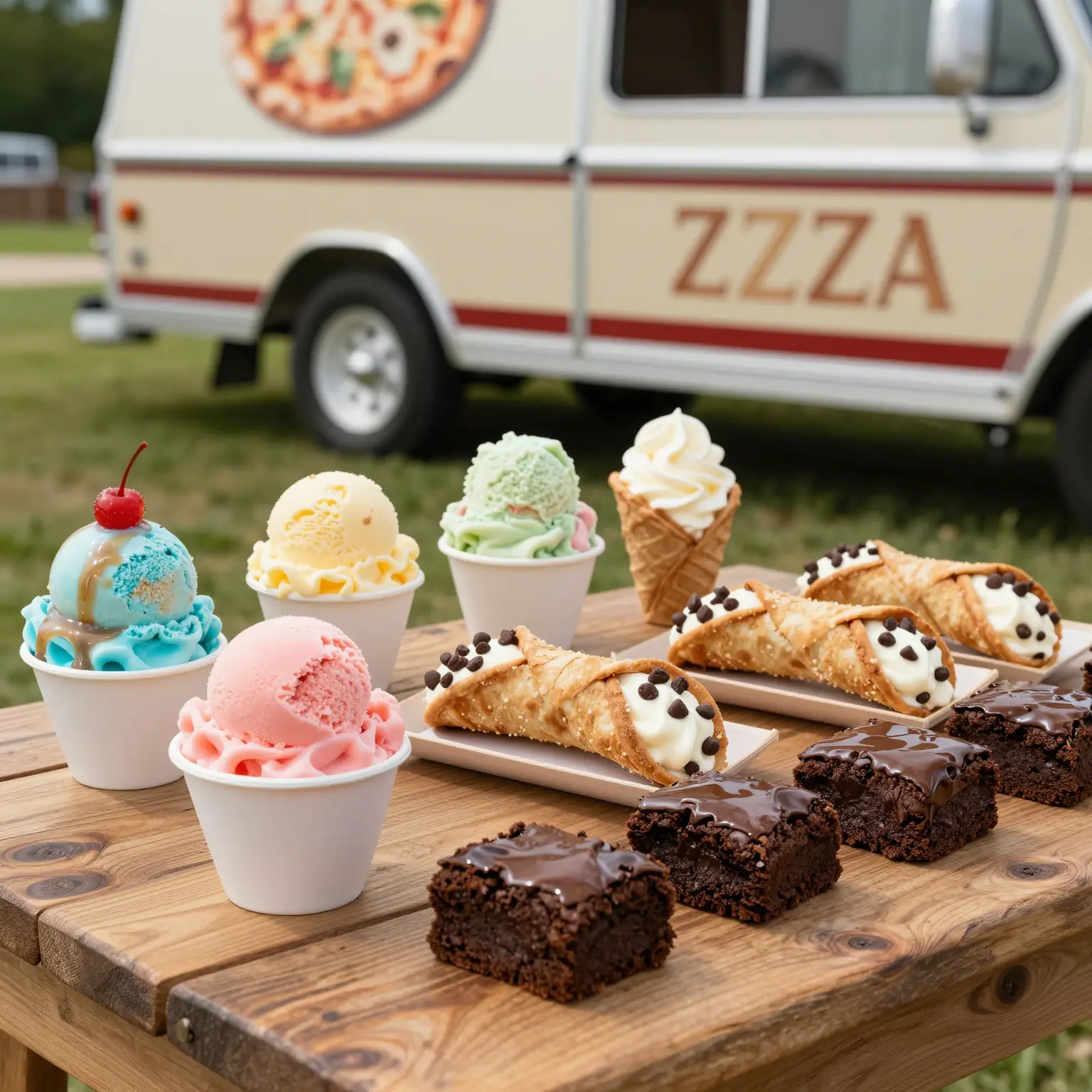 Dessert options for pizza truck party