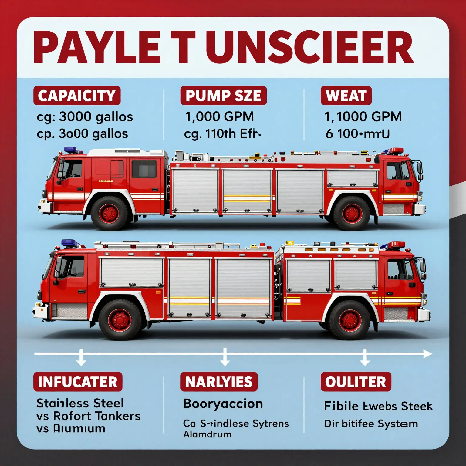 Infographic on Fire Truck Tanker Features