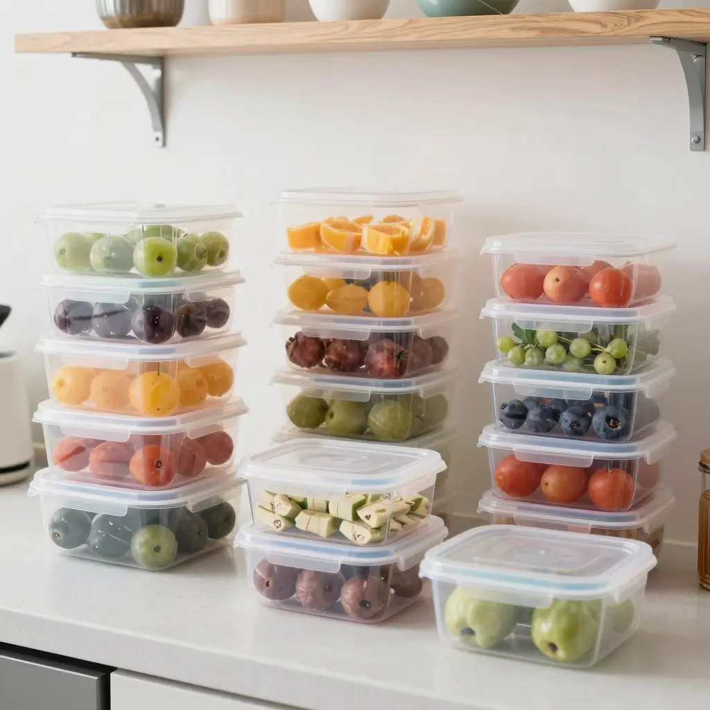 Vibrant Kitchen with Plastic Food Containers